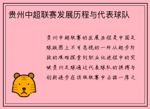 贵州中超联赛发展历程与代表球队